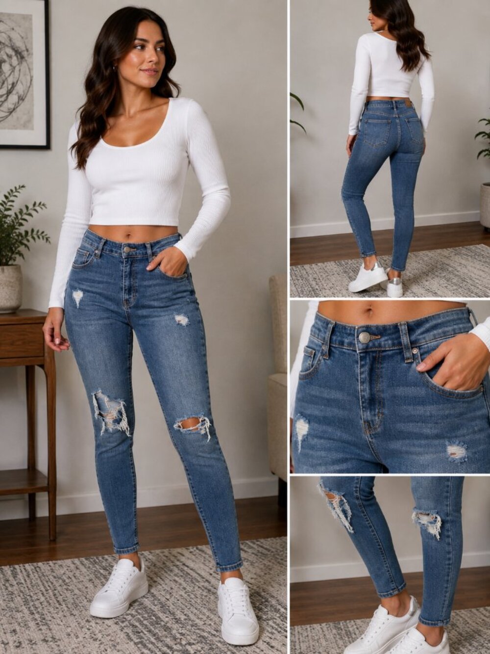 Wild Fable High Rise Skinny Distressed Jeans
